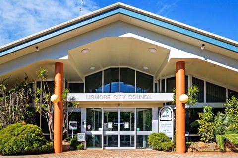 The front exterior of Lismore City Council Corporate Centre.