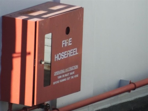 A firehose box.