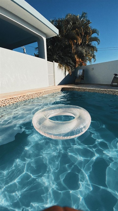 A backyard swimming pool.