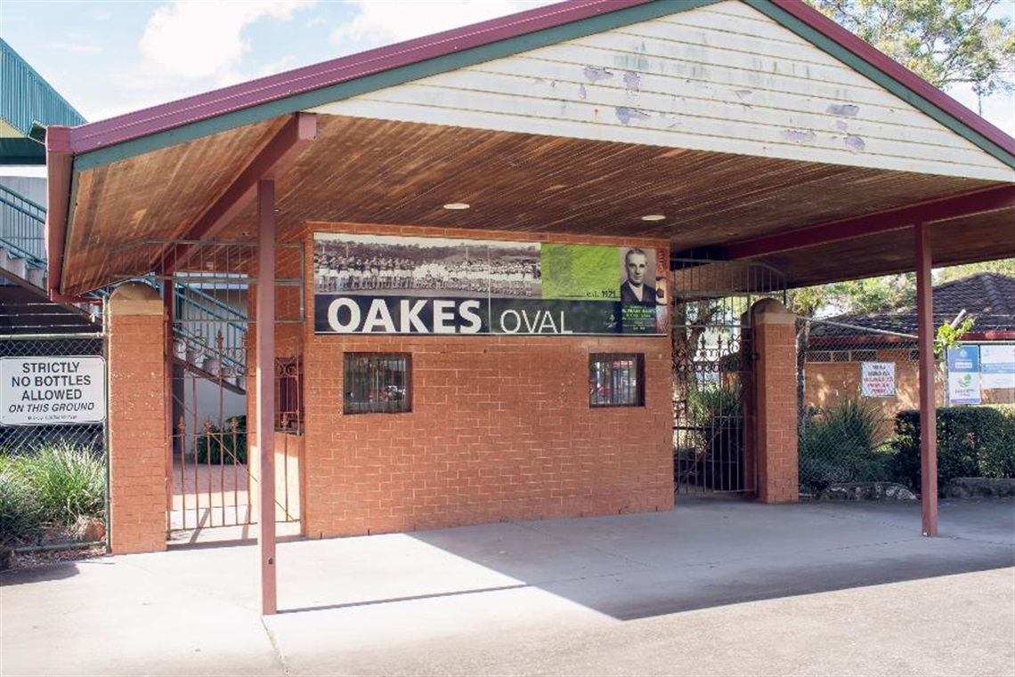 The entrance to Oakes Oval.