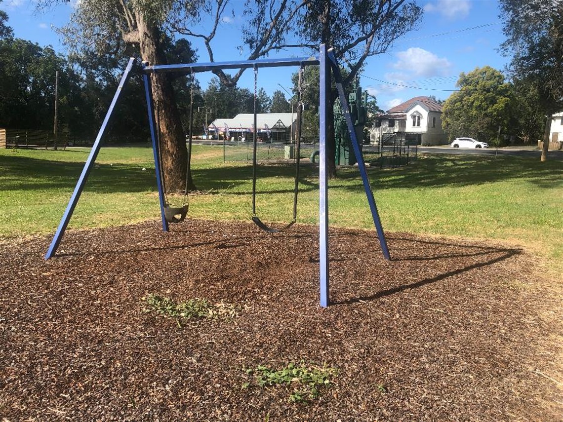 The swings at Rhodes Park.