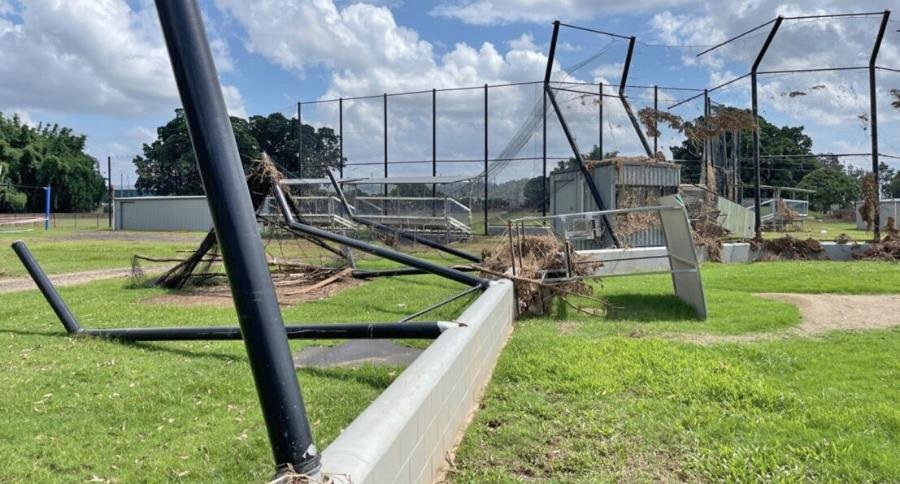 Damage to Albert Park grounds just after the flood.