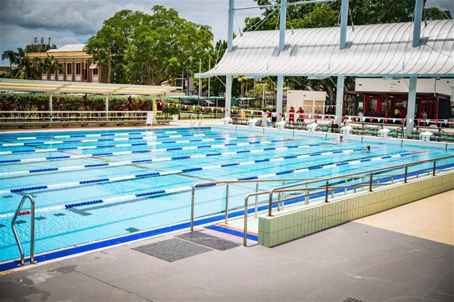 The memorial baths all cleaned and restored.