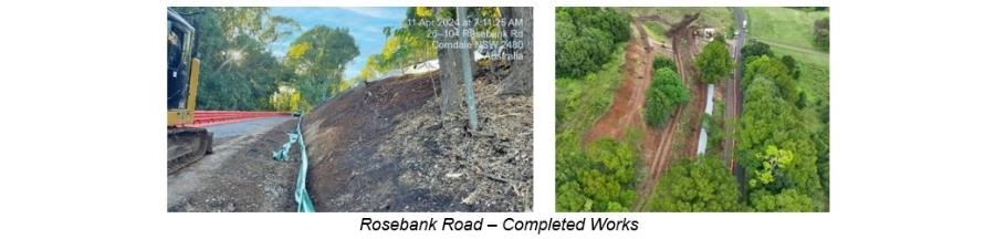 Landslip restorations are complete at Rosebank Road.