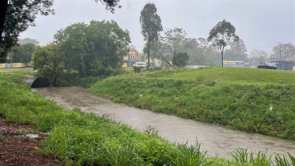 Browns Creek inlet during a weather event