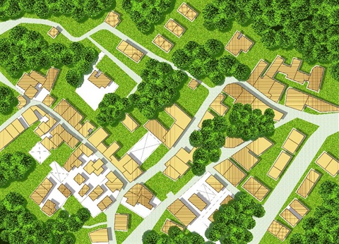 A drawing of a development plan.