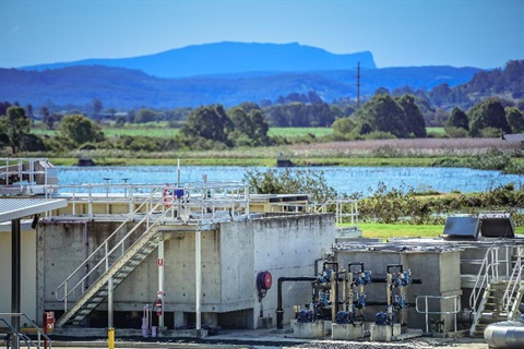 A sewer treatment plant.