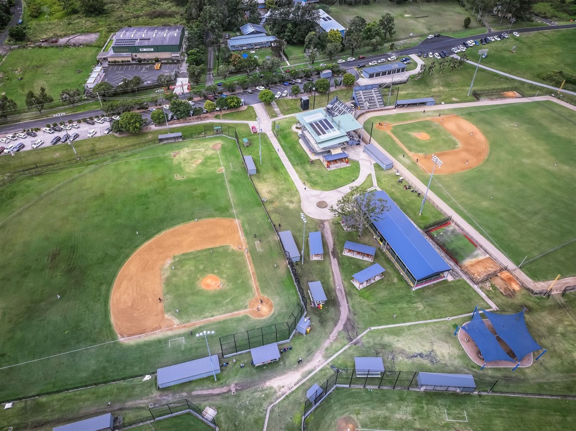aerial photo of Albert Park Baseball and Softball complex