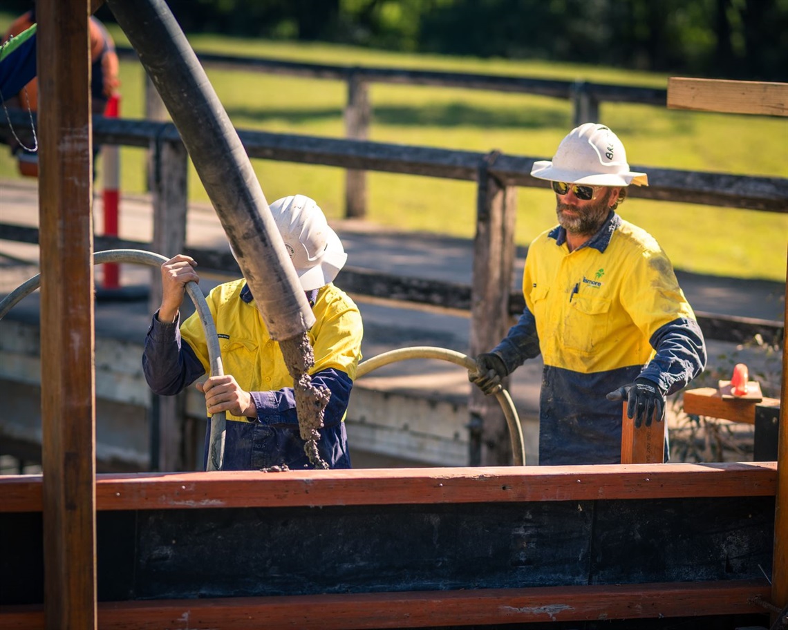 Council staff working on Boomerang Creek Bridge
