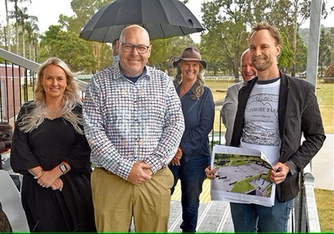 Councillors with Mayor Steve Krieg announcing the new sports precinct.