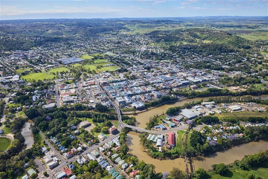 Aerial photo of Lismore