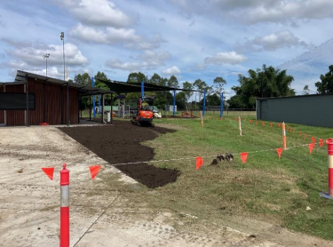 Work on the new toilets.