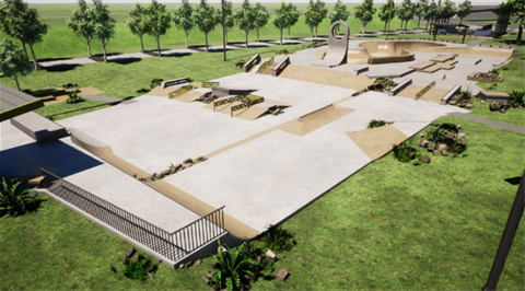 A concept design for the Lismore Urban Sports Precinct.