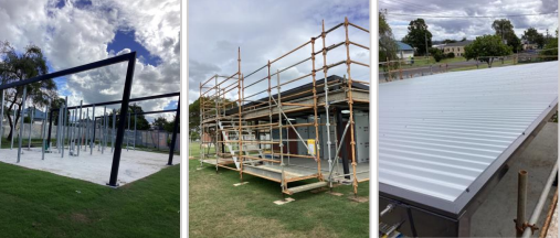 work on the new toilets