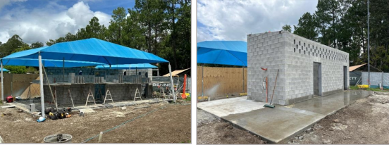 work on the new toilet block