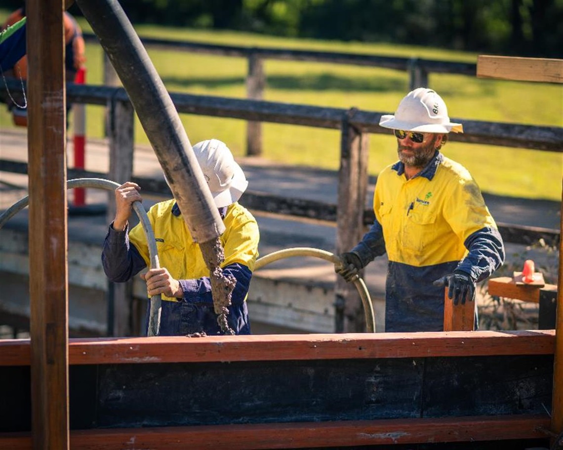 Council staff working on Boomerang Creek Bridge