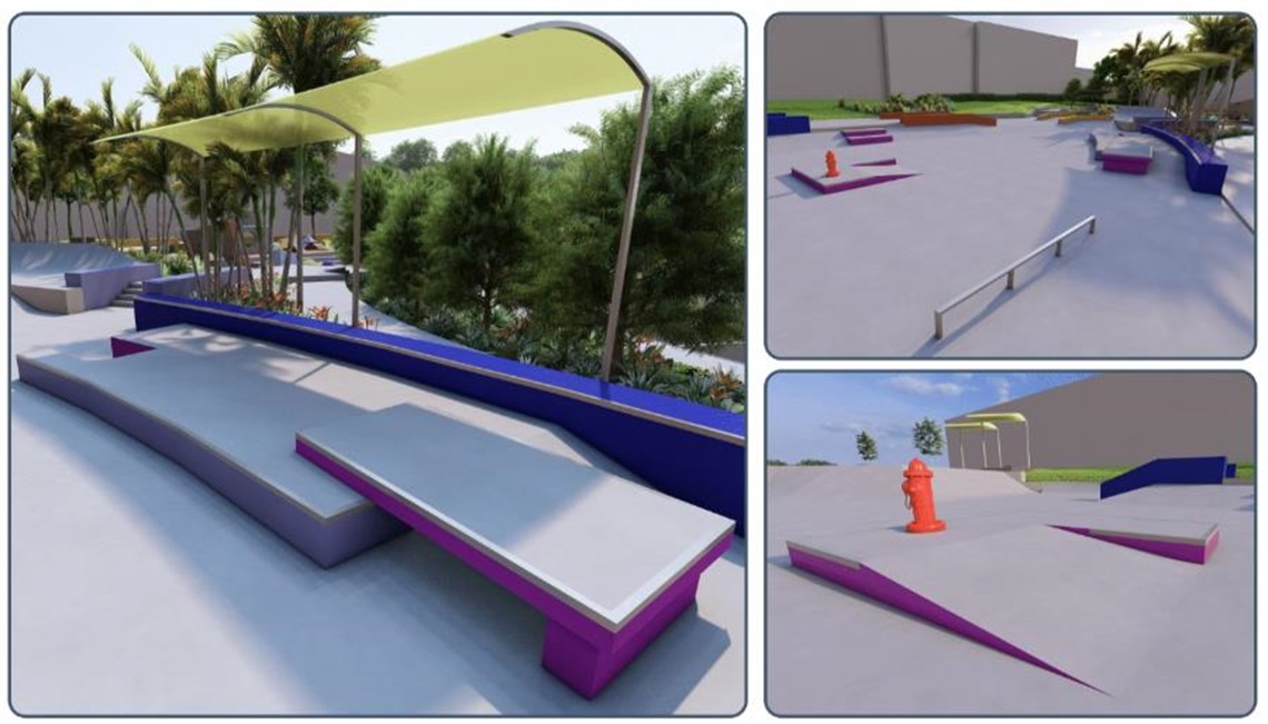 Artist impression of the upgraded Goonellabah Skatepark