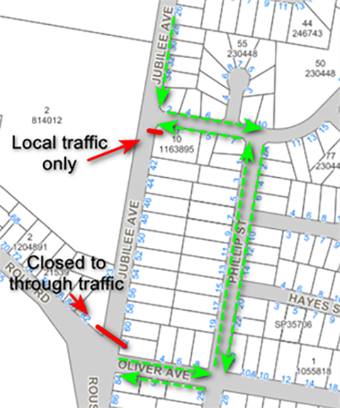 detours in place during roadworks